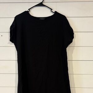 Women's short black T-shirt dress, very short